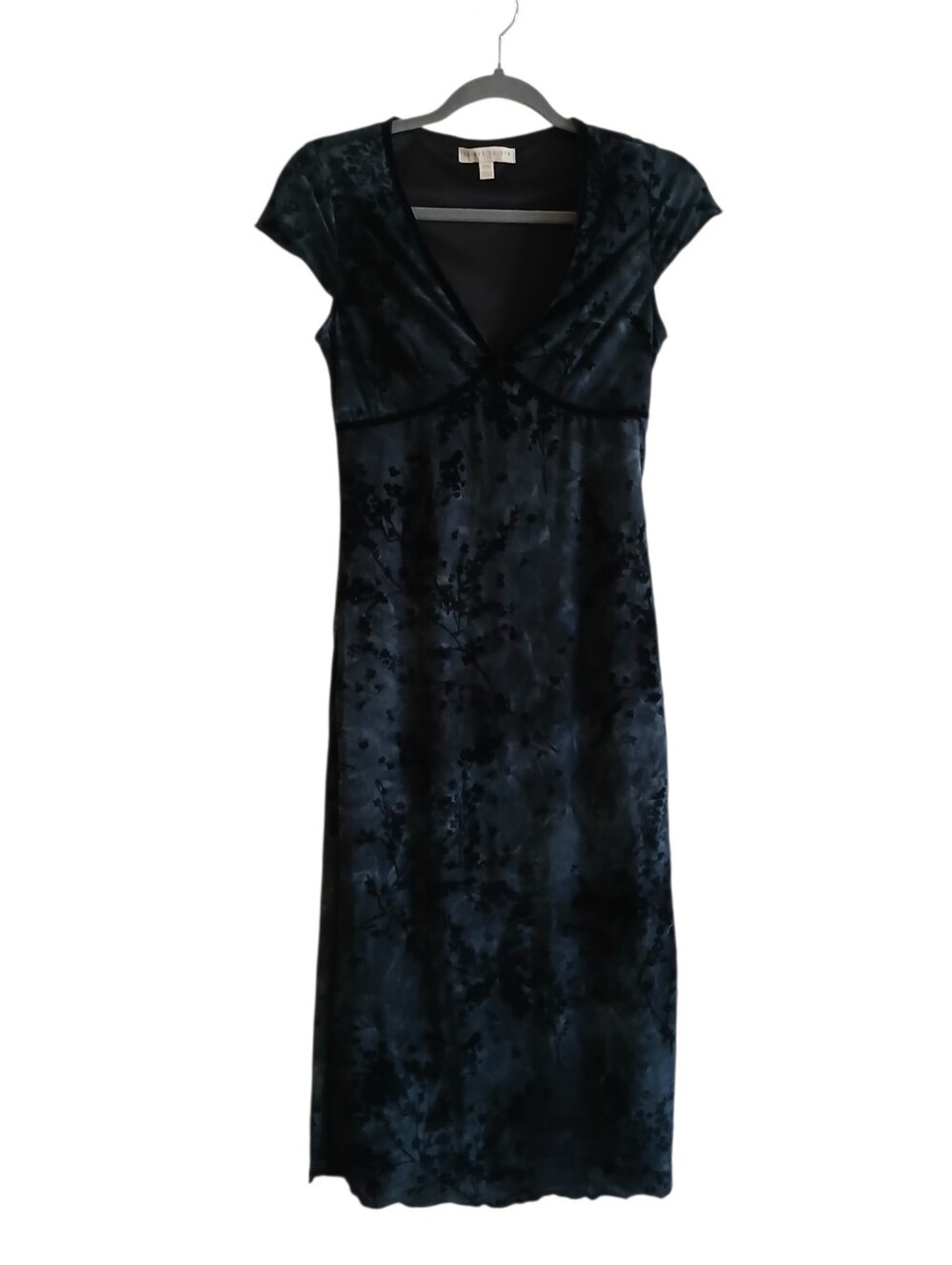Thirty Thirty Vintage Y2K Velvet Burnout Cherry Blossom Babydoll Midi Dress M